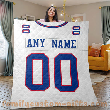 Custom Premium Quilt Blanket New York Jersey American Football Personalized Quilt Gifts for Her & Him